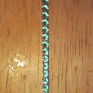 Simulated Diamond Silvertone Bracelet